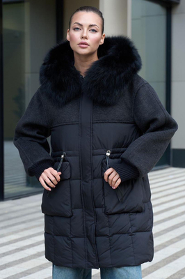 Комбинированный женский пуховик bogerner черный Комбинированный женский пуховик bogerner черный