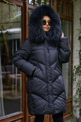 Длинная женская пуховая куртка Vo tarun с мехом