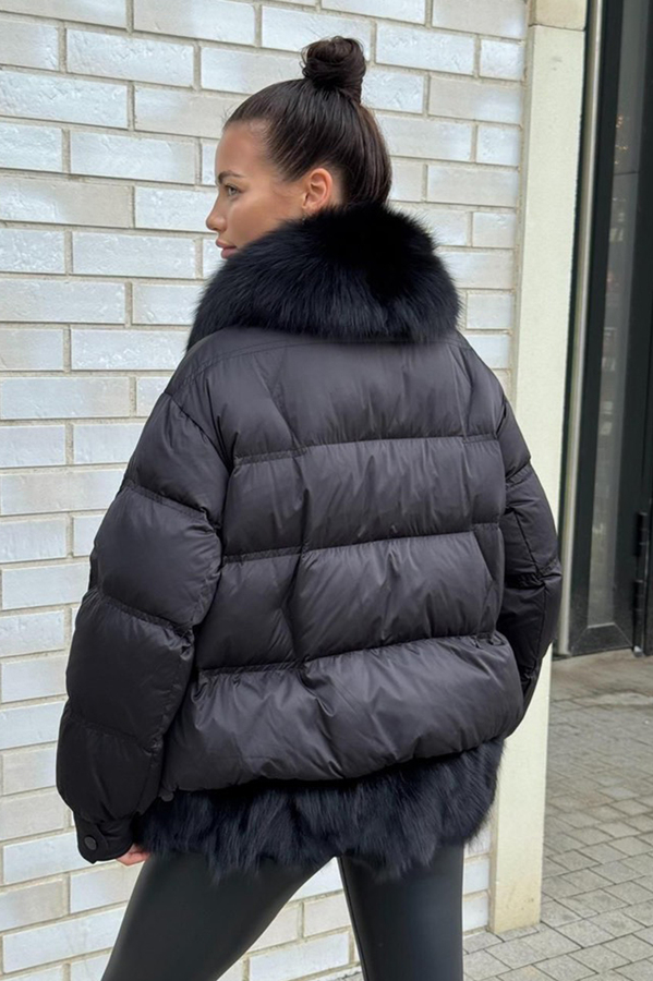 Длинный пуховик брендовый женский без капюшона