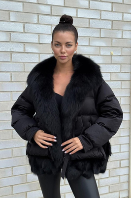 Длинный пуховик брендовый женский без капюшона