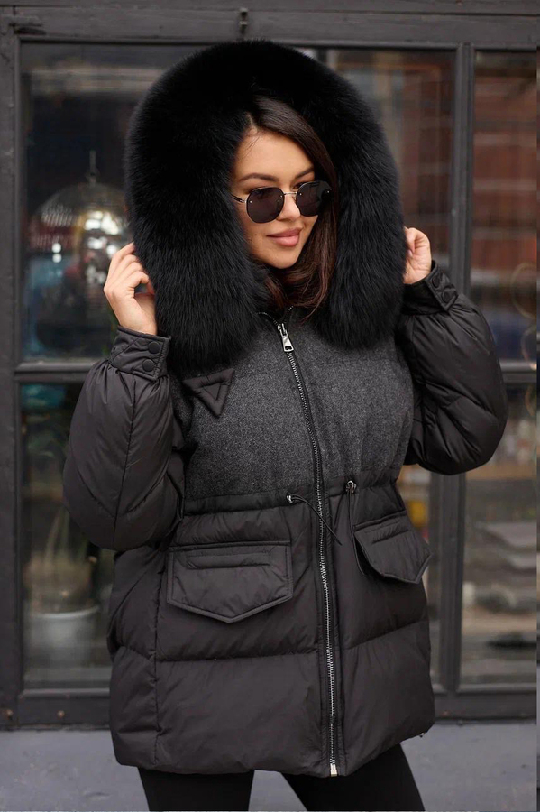 Теплый оверсайз пуховик Bogerner черный