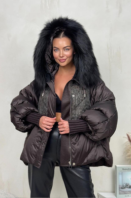 Удлинённое пуховое пальто для зимы