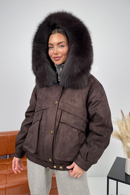 Женская куртка - пуховик с мехом