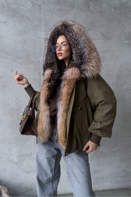 Женский молодежный пуховик парка