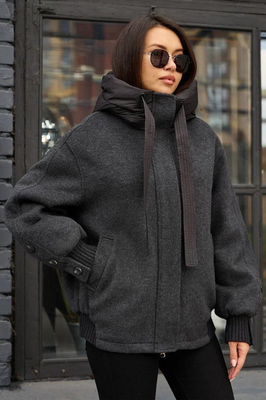 Молодежный пуховик 2025 2026 с глубоким капюшоном