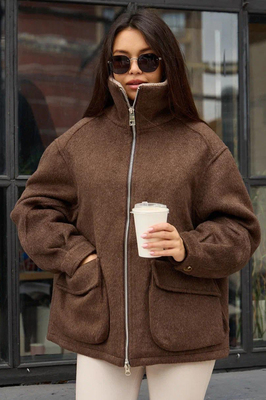 Красивый пуховик из шерсти PANG MILLION