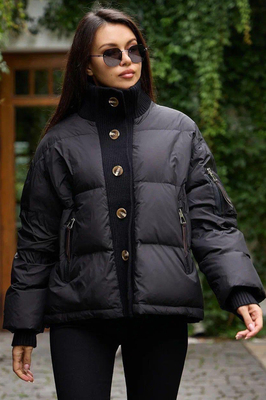 Короткий пуховик PANG MILLION с вязанной вставкой