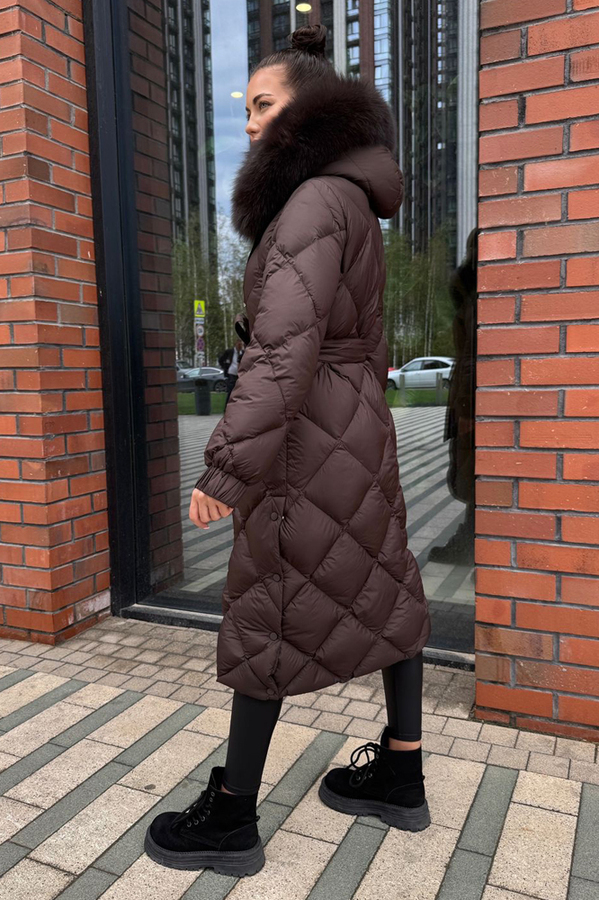 Теплое черное пальто 2025-2026