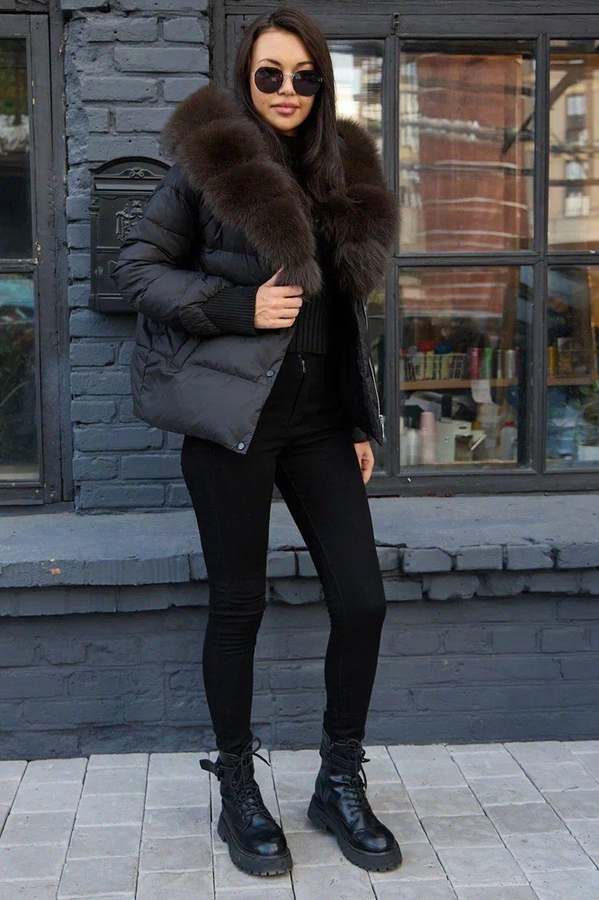 Черный зимний пуховик Vivilona 2025-2026